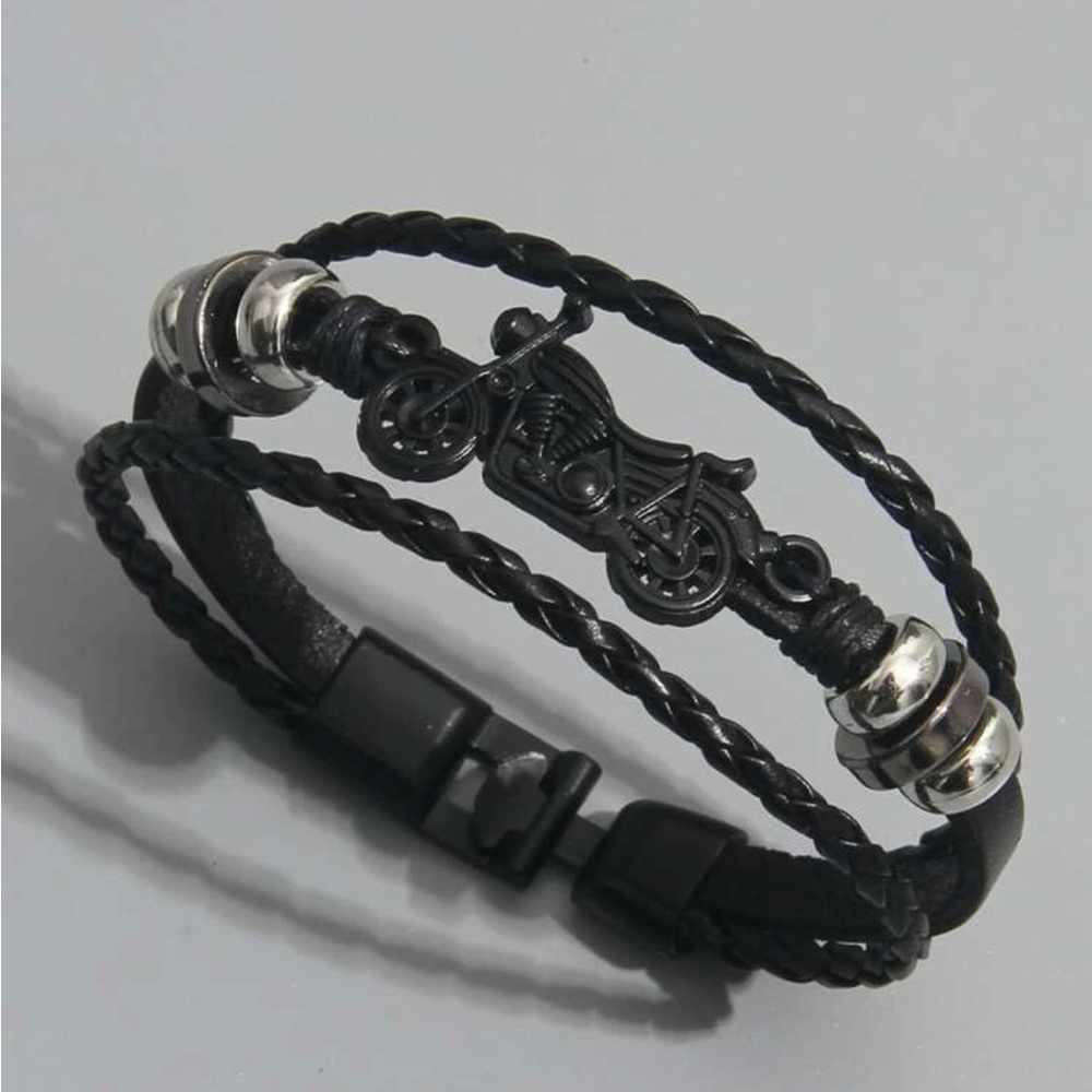 New Leather motorcycle bracelet
